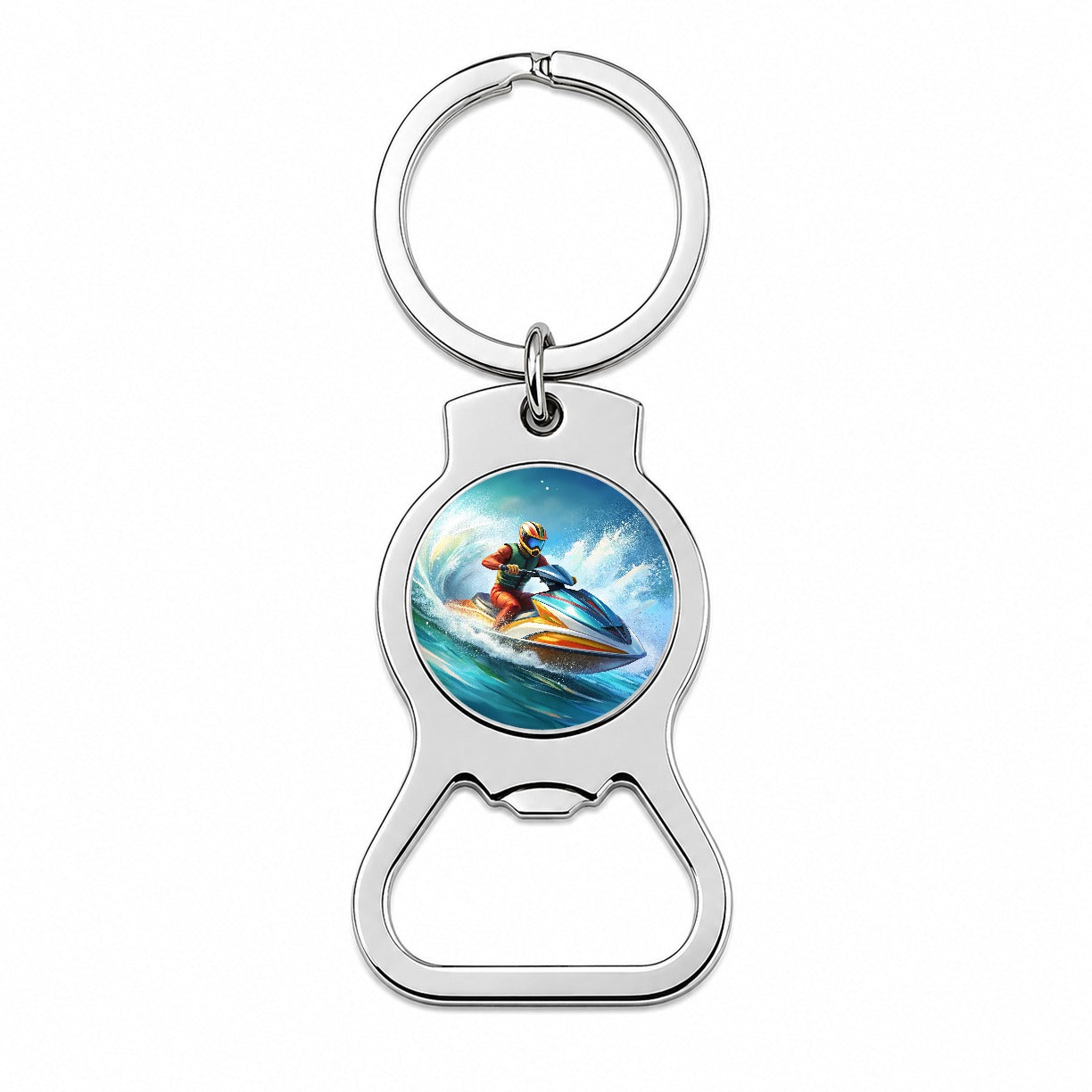 Jet Ski Skiing Racing Bottle Opener Keychain