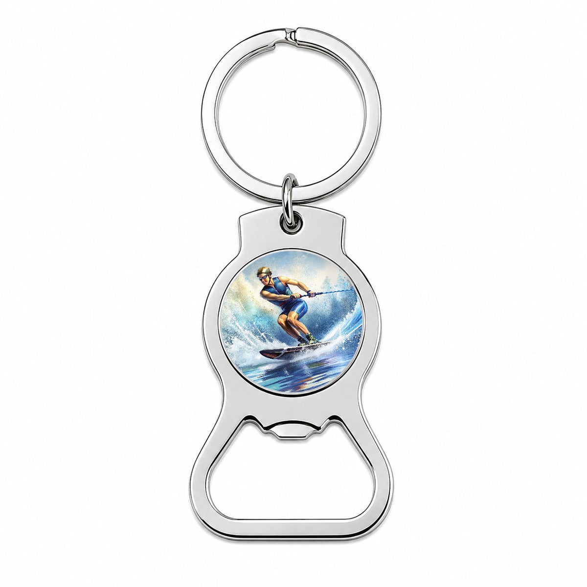 Water Ski Skiing Bottle Opener Keychain