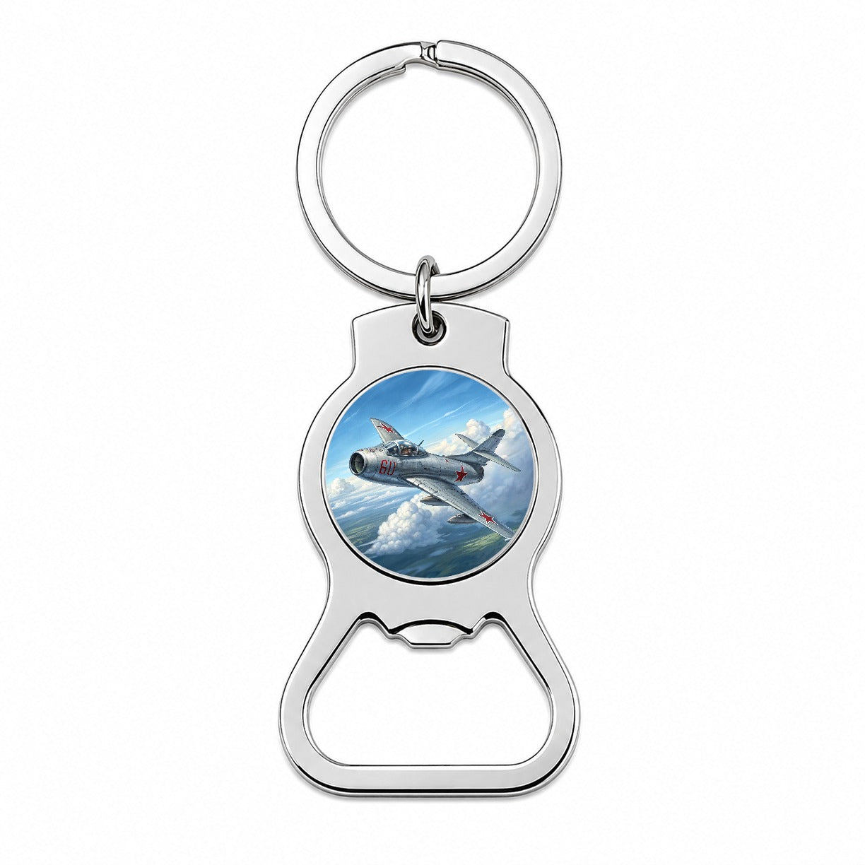 MiG-15 Russian Fighter Jet Plane Bottle Opener Keychain