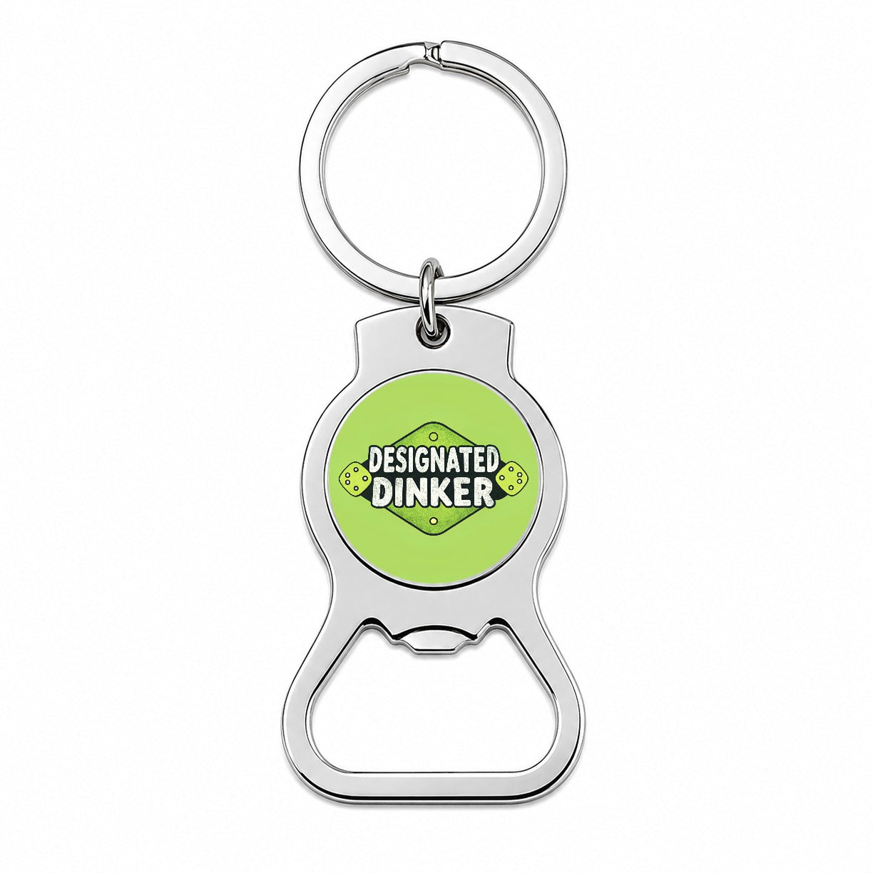 Designated Dinker Funny Pickleball Saying Bottle Opener Keychain