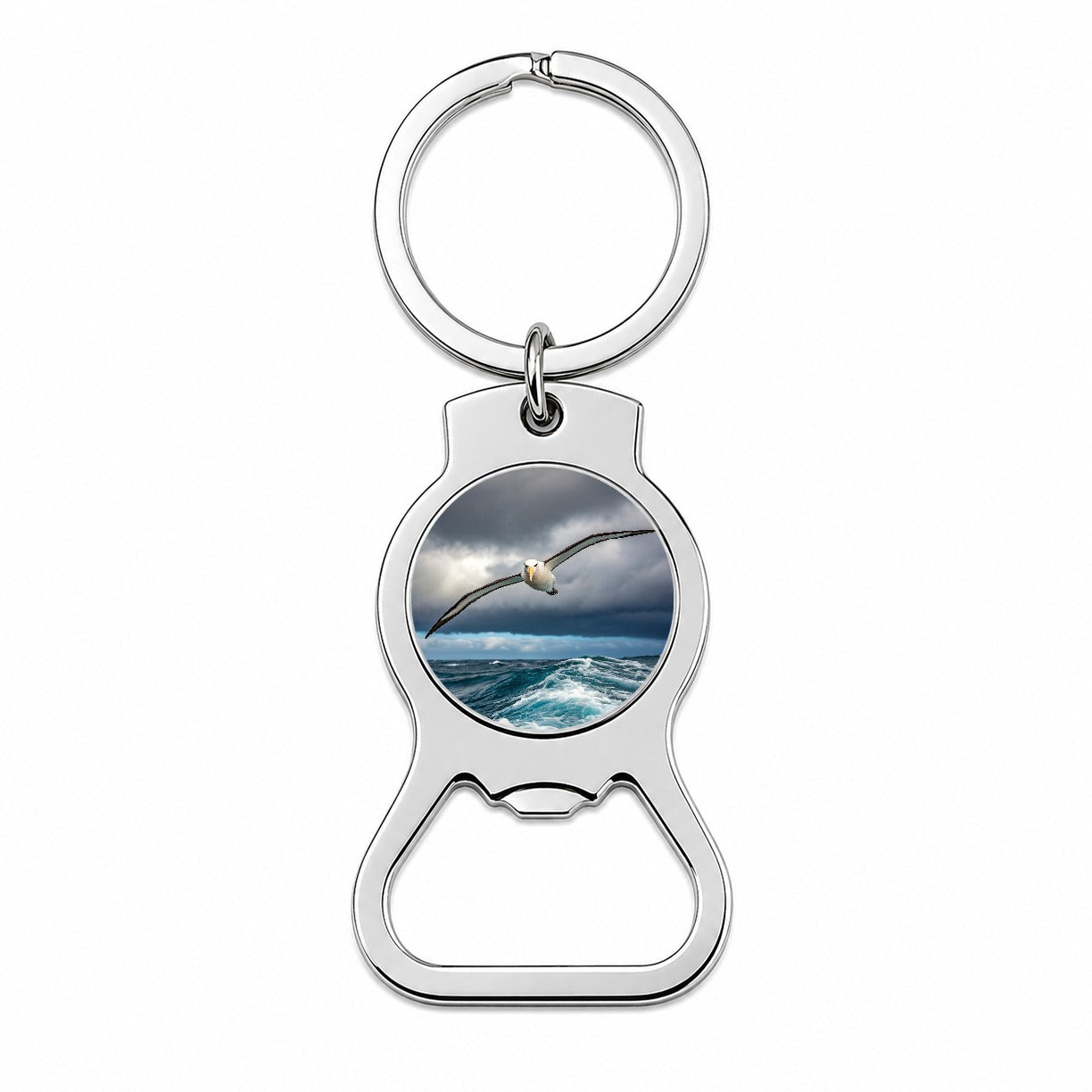 Albatross Bird Flying Over Ocean Photo Bottle Opener Keychain