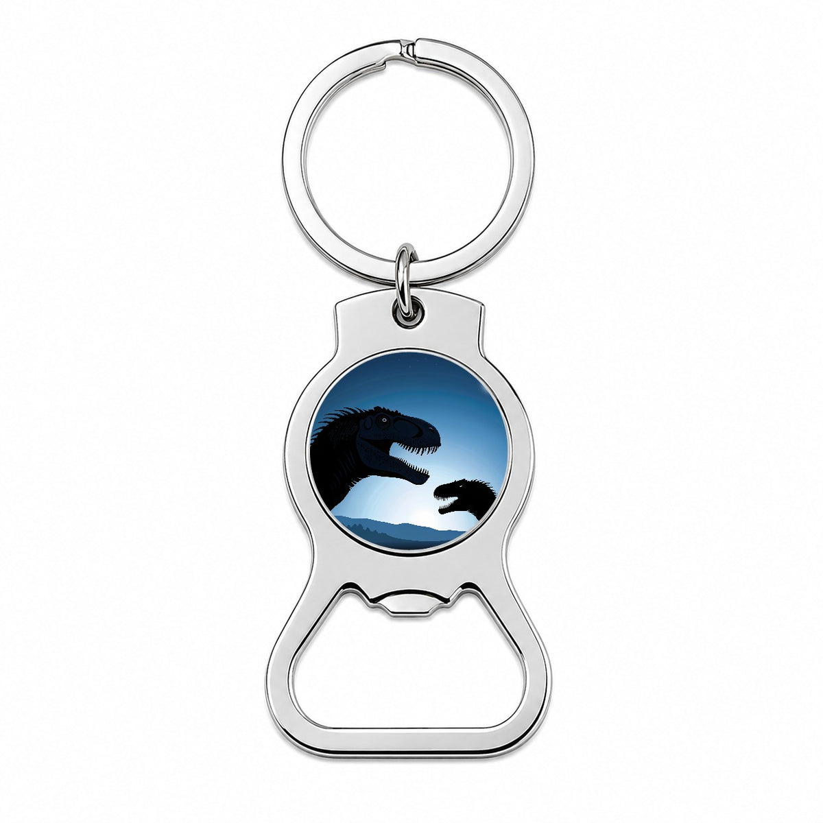 Allosaurus Silhouettes Night Dinosaurs Bottle Opener Keychain