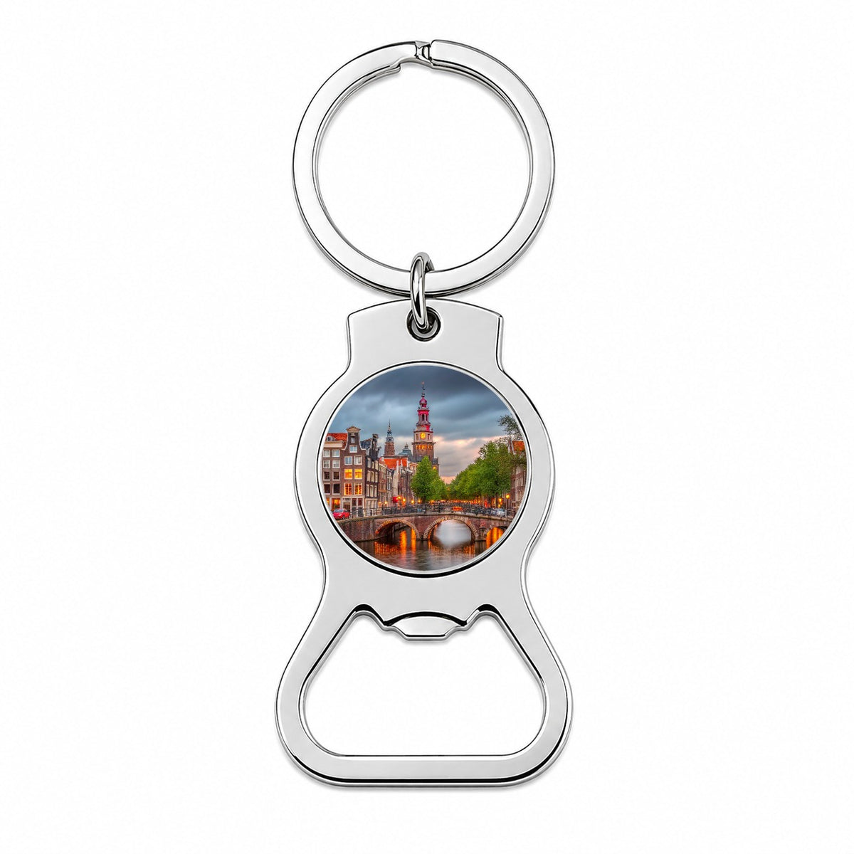 Amsterdam Netherlands At Sunset Bottle Opener Keychain