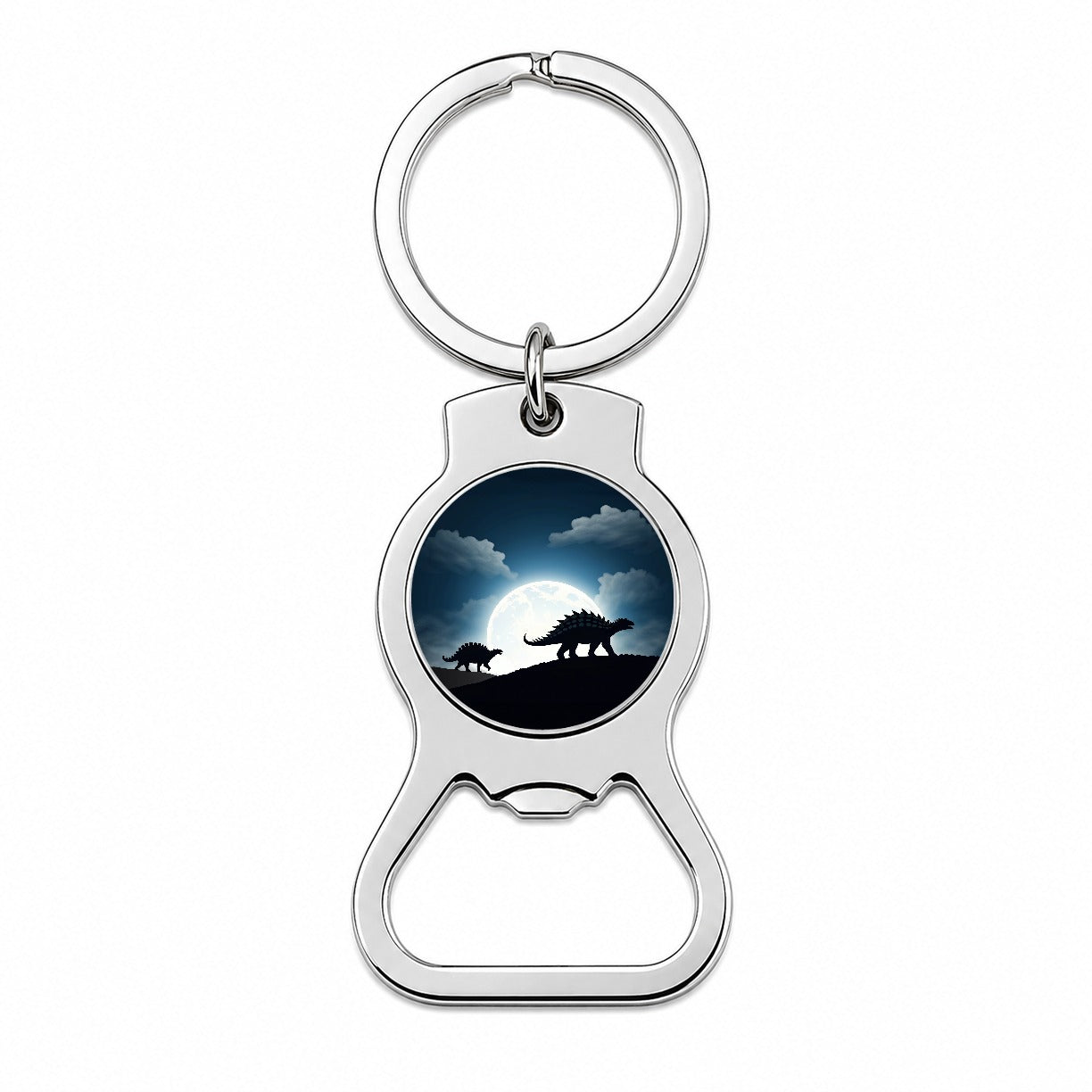 Ankylosaurus Silhouettes Dinosaurs Bottle Opener Keychain