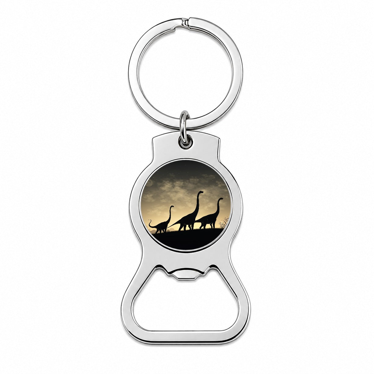 Apatosaurus Silhouettes Walking Dinosaurs Bottle Opener Keychain