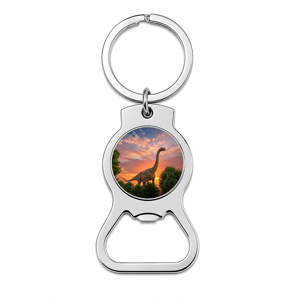 Apatosaurus Sunset Dinosaur Bottle Opener Keychain