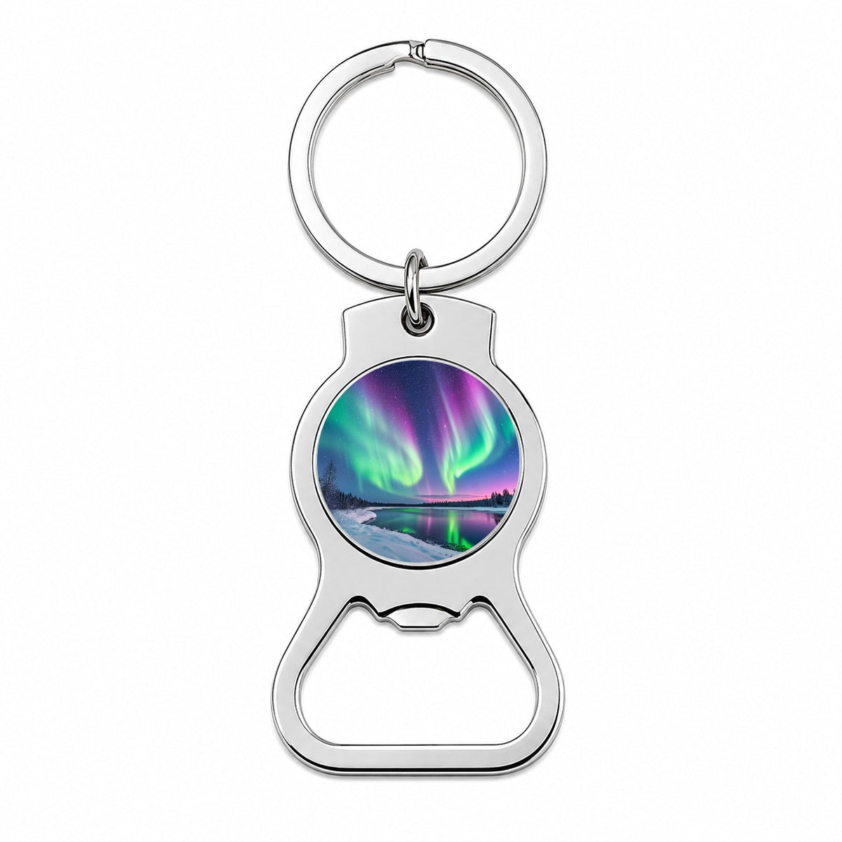 Aurora Borealis Northern Southern Lights Colorful Beautiful Bottle Opener Keychain