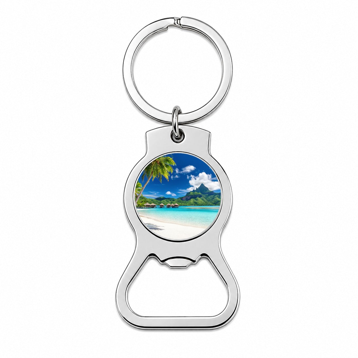 Bora Bora French Polynesia Bungalows Ocean Bottle Opener Keychain
