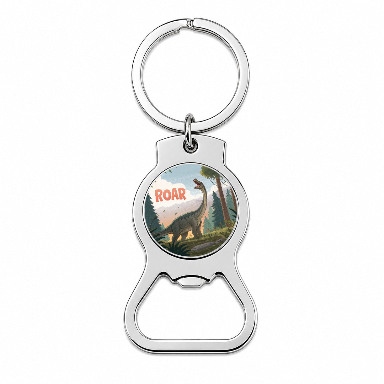 Brachiosaurus Roar Dinosaur Bottle Opener Keychain