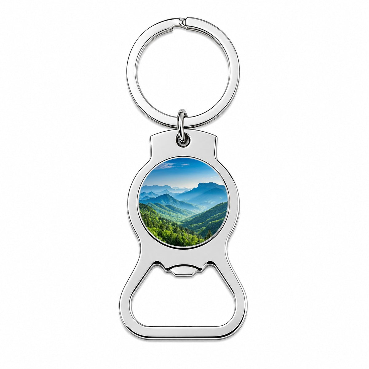 Breathtaking Mountain Views Forest Bottle Opener Keychain