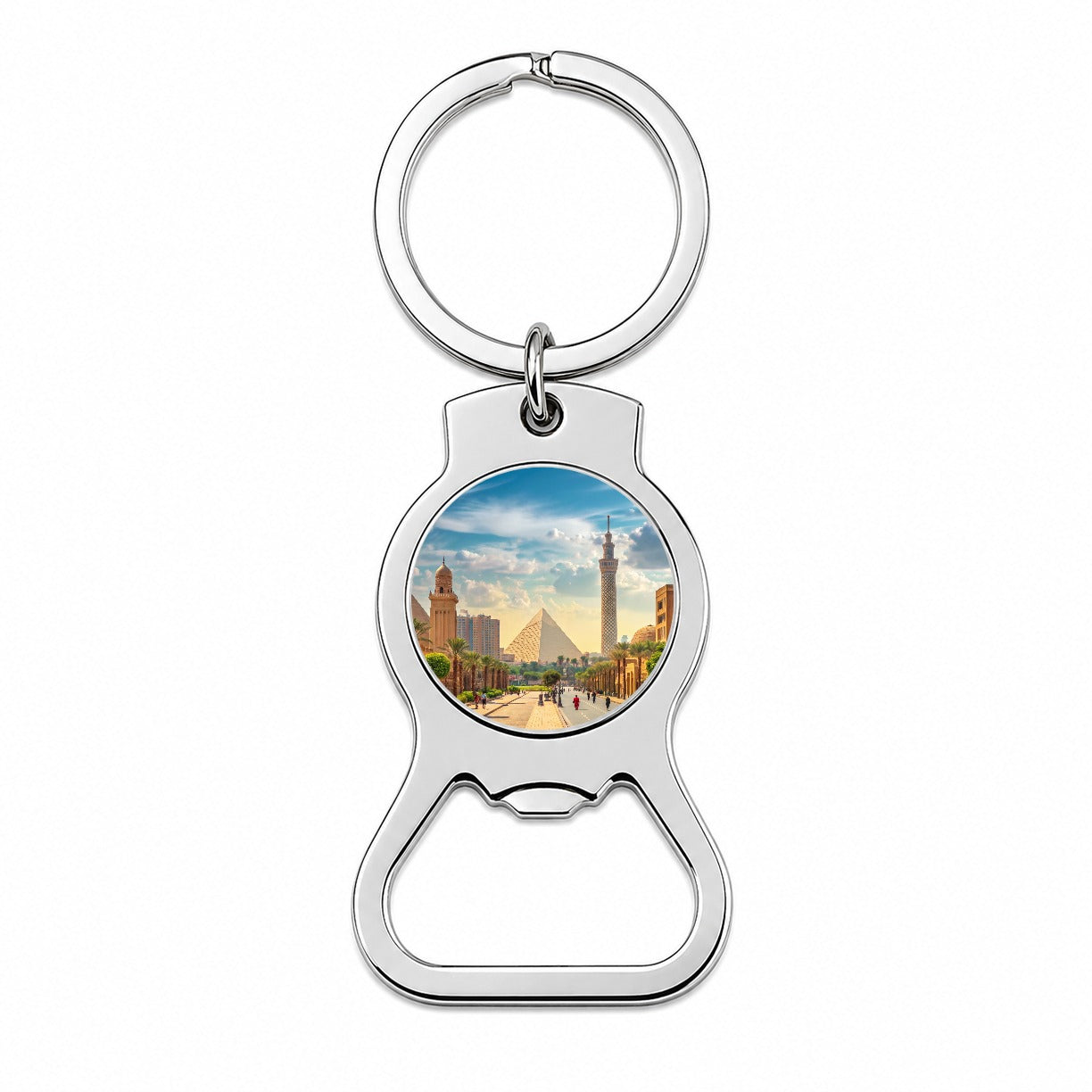 Cairo Egypt Pyramid Street Bottle Opener Keychain