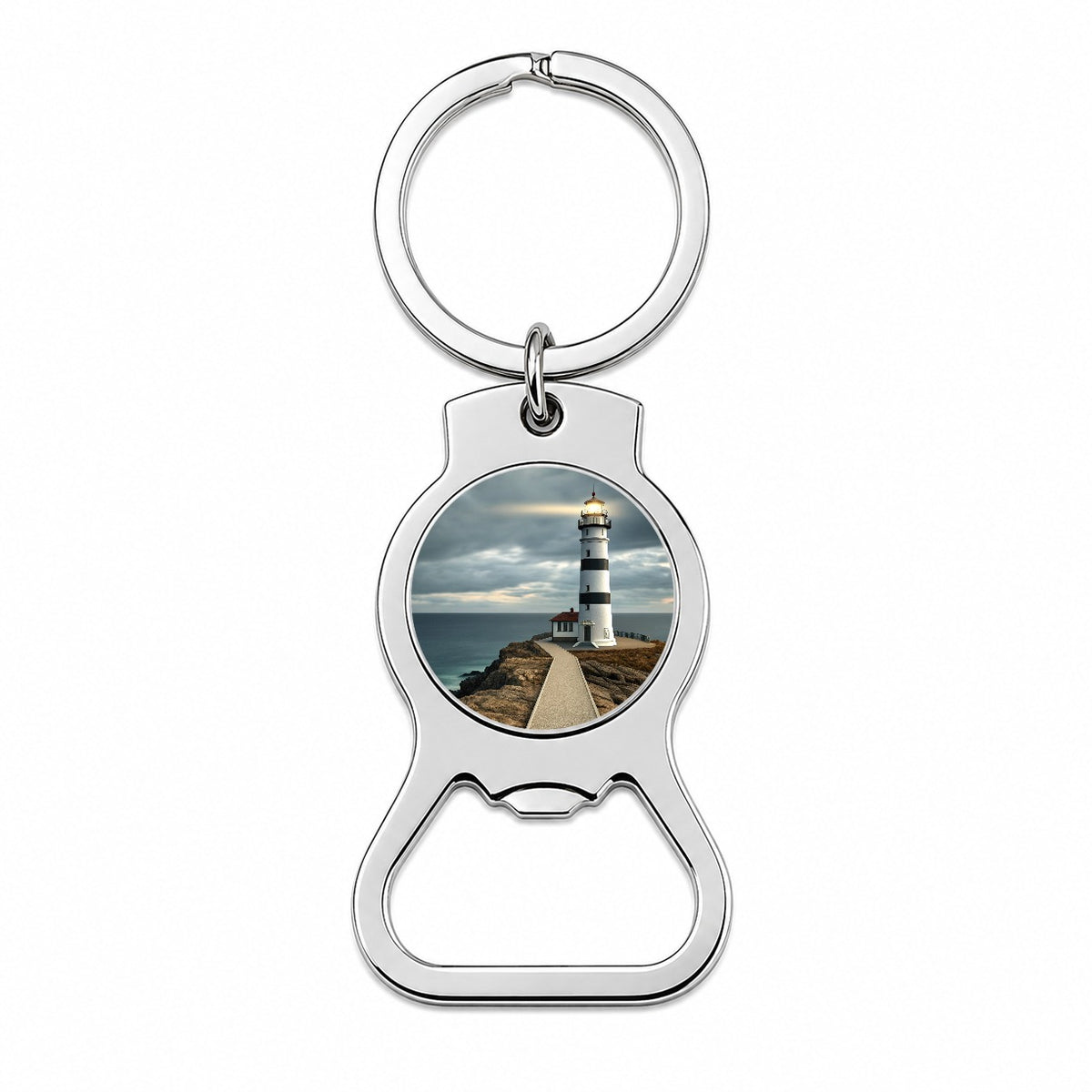 Coastal Lighthouse Ocean Bottle Opener Keychain