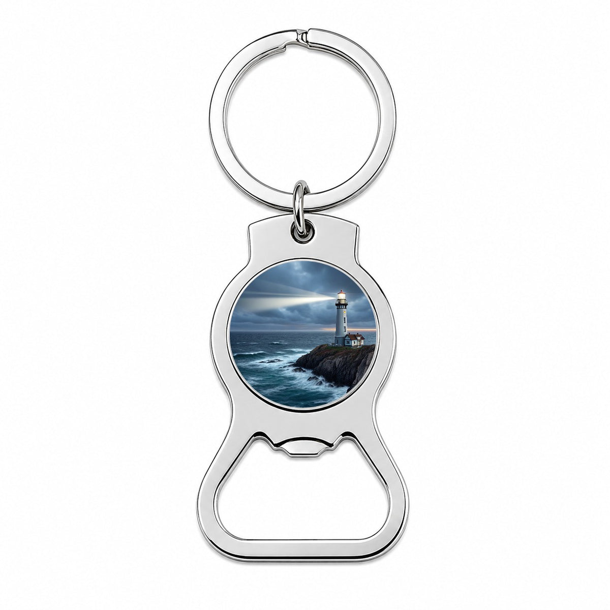 Coastal Lighthouse Rugged Bottle Opener Keychain