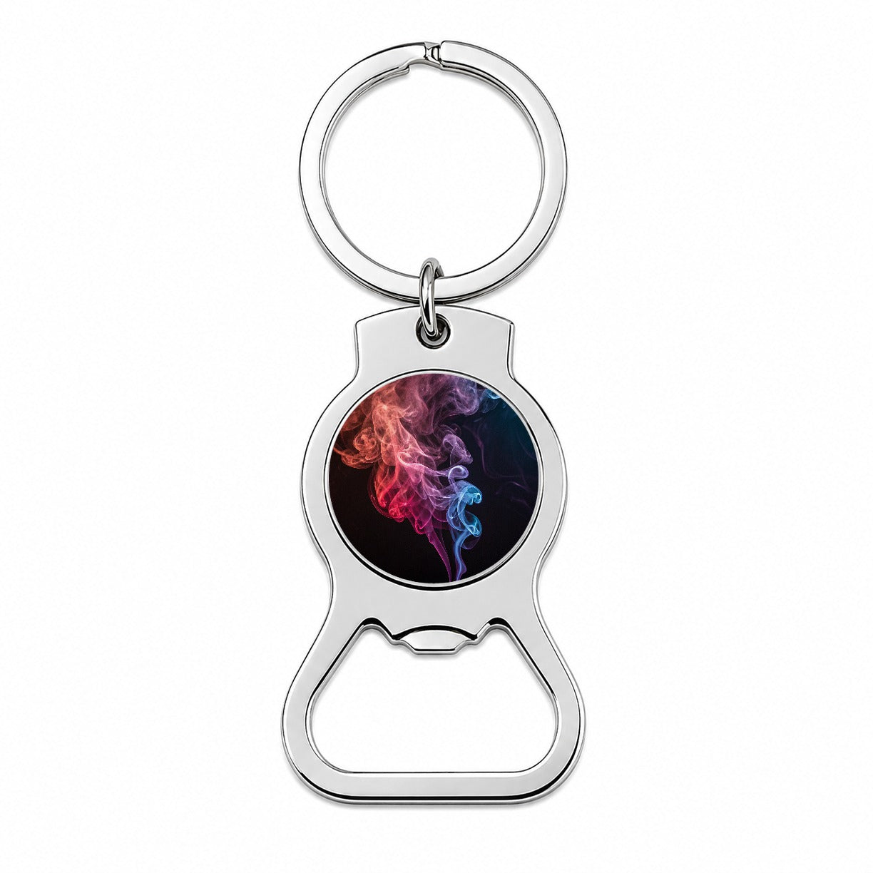Colorful Smoke Curling Bottle Opener Keychain