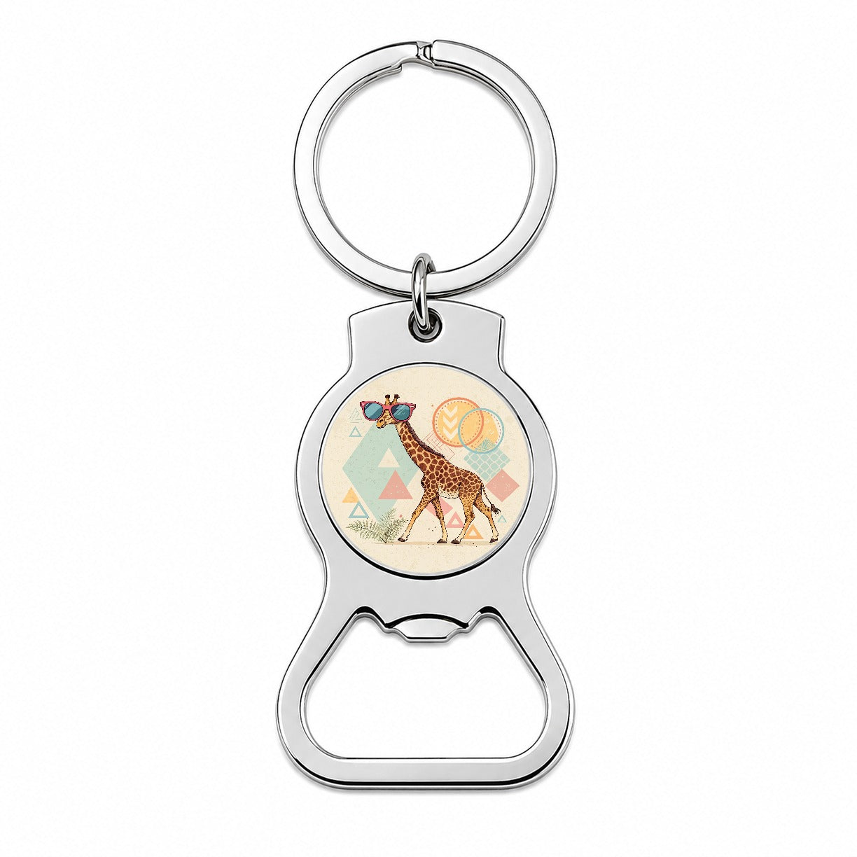 Cool Giraffe Wearing Sunglasses Funny Bottle Opener Keychain