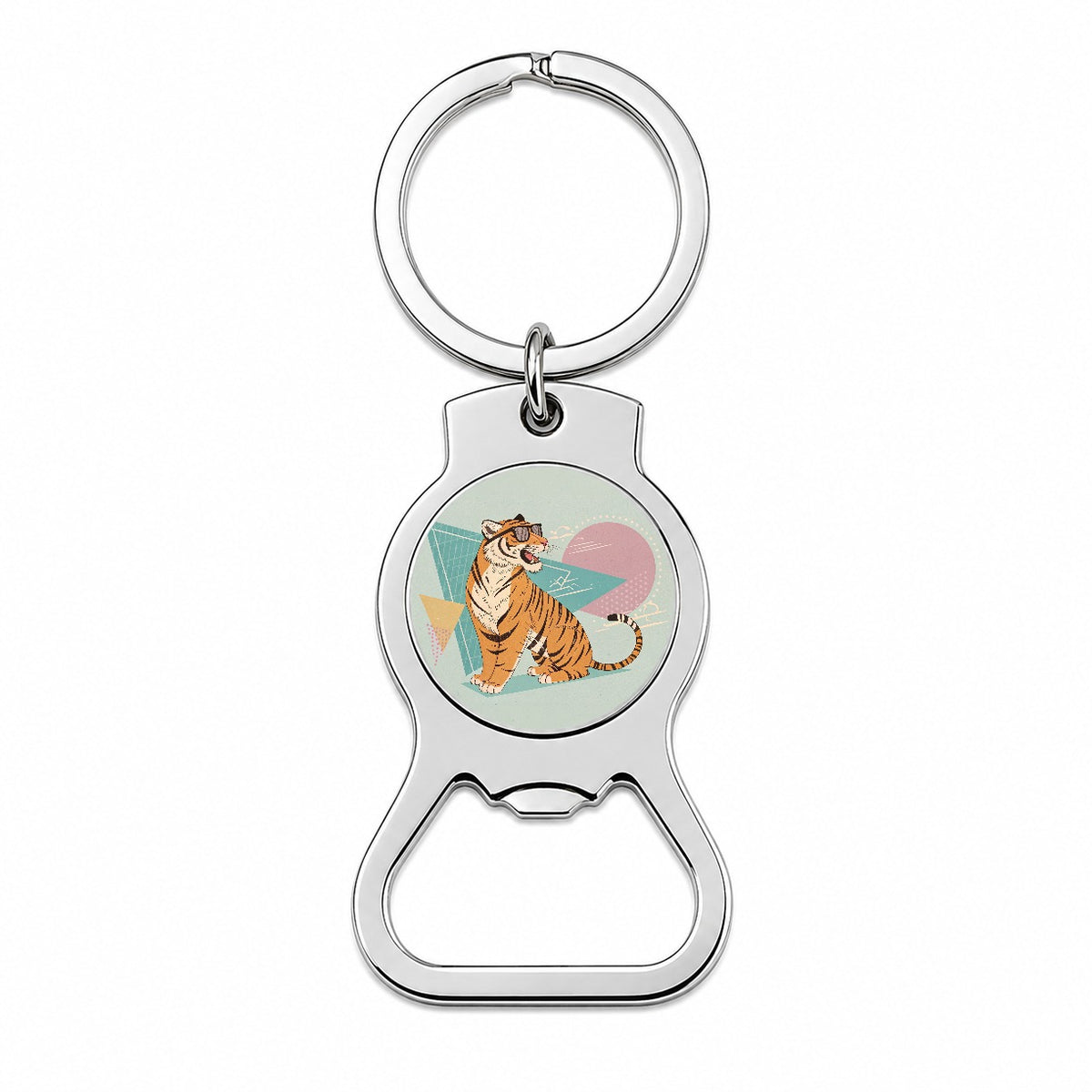 Cool Tiger Wearing Sunglasses Bottle Opener Keychain
