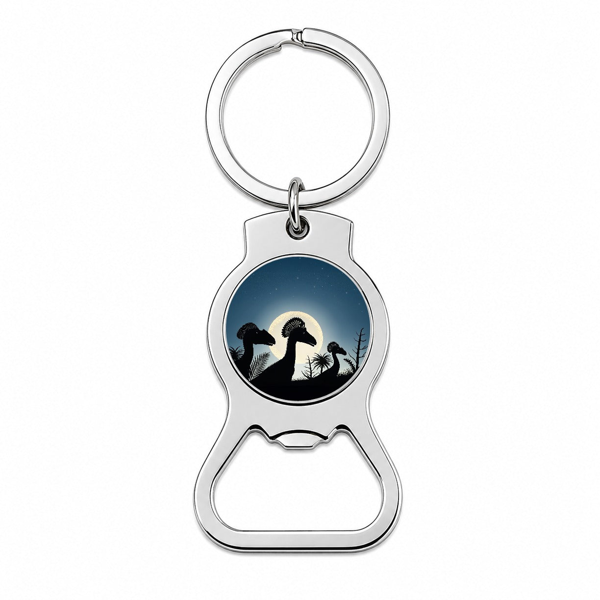 Dilophosaurus Silhouettes Dinosaurs Bottle Opener Keychain