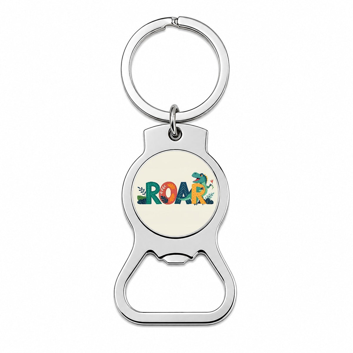 Dinosaur Roar Colorful Text Bottle Opener Keychain