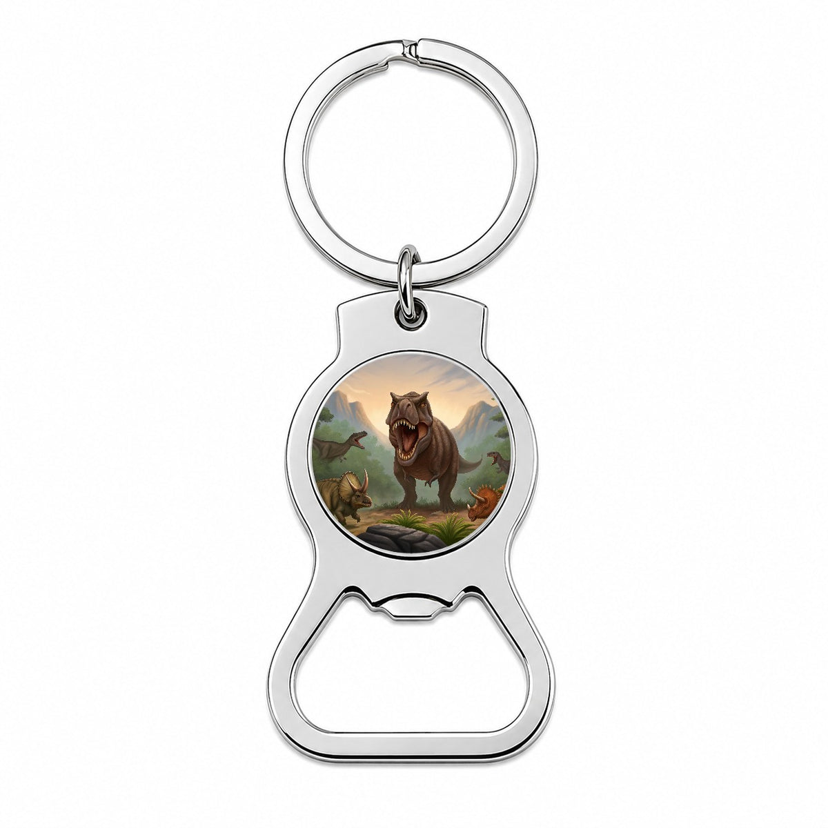 Dinosaurs Battle Bottle Opener Keychain
