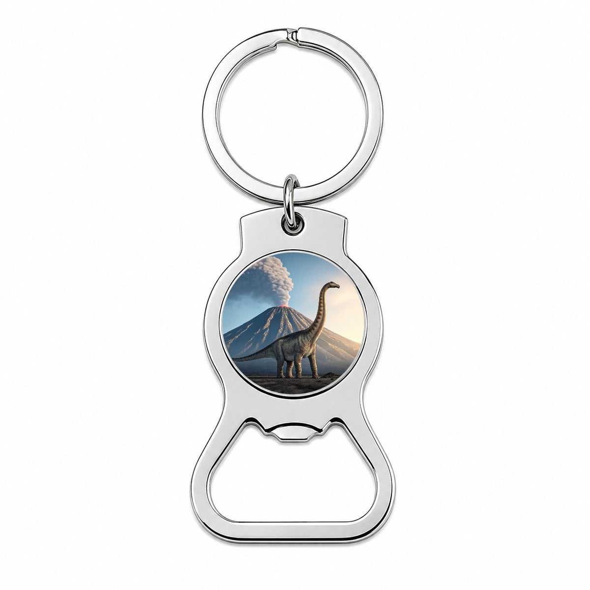 Diplodocus Volcano Dinosaur Bottle Opener Keychain
