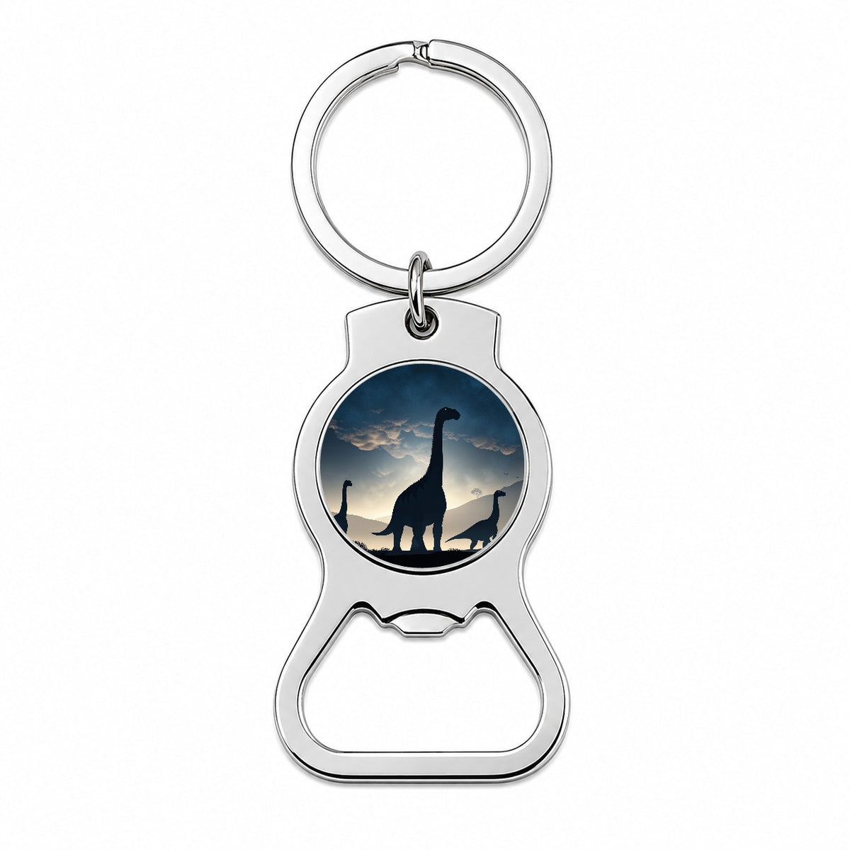 Gigantosaurus Sauropods Silhouettes Night Dinosaurs Bottle Opener Keychain