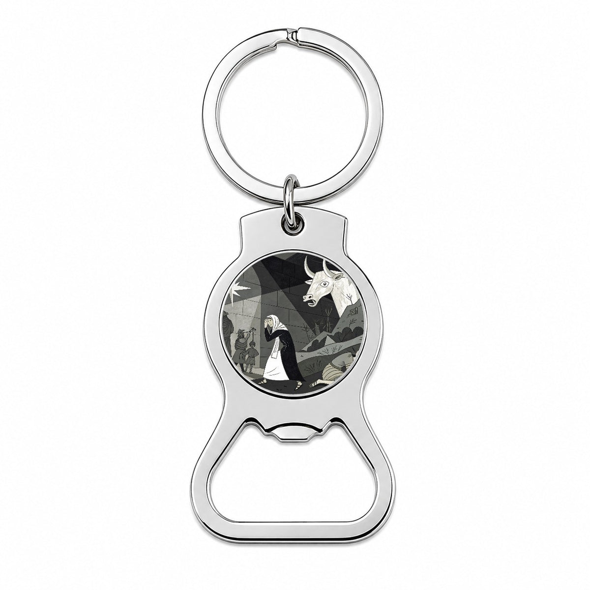 Guernica By Pablo Picasso Parody Bottle Opener Keychain