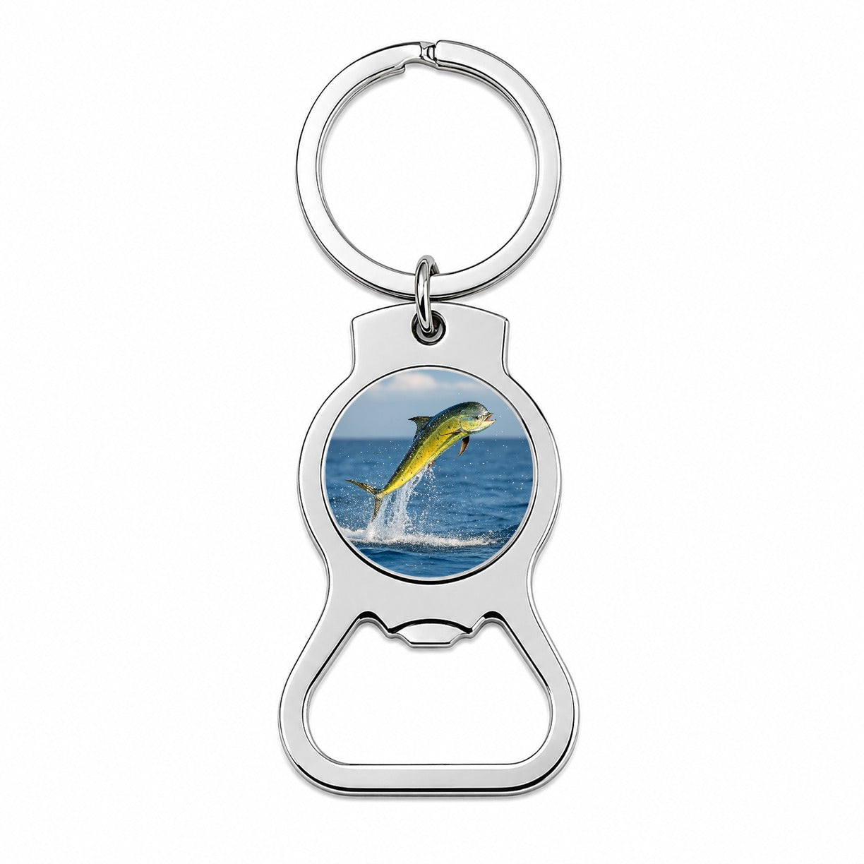 Mahi Mahi Fish Jumping Fishing Bottle Opener Keychain
