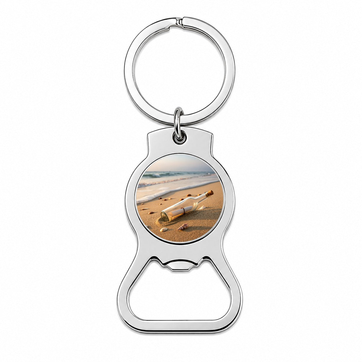 Message In A Bottle Beach Ocean Bottle Opener Keychain