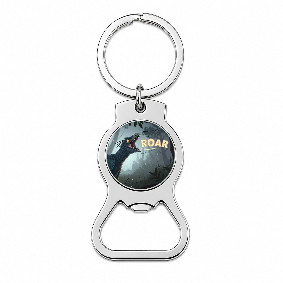 Microraptor Bold Roar Dinosaur Bottle Opener Keychain
