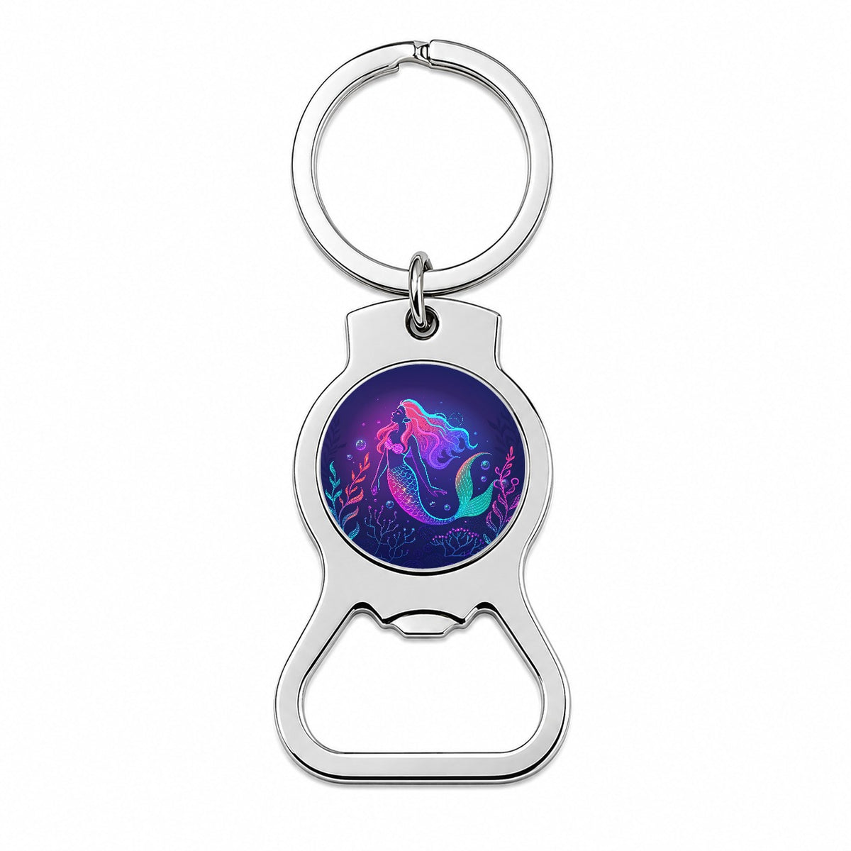 Neon Mermaid Beautiful Bottle Opener Keychain
