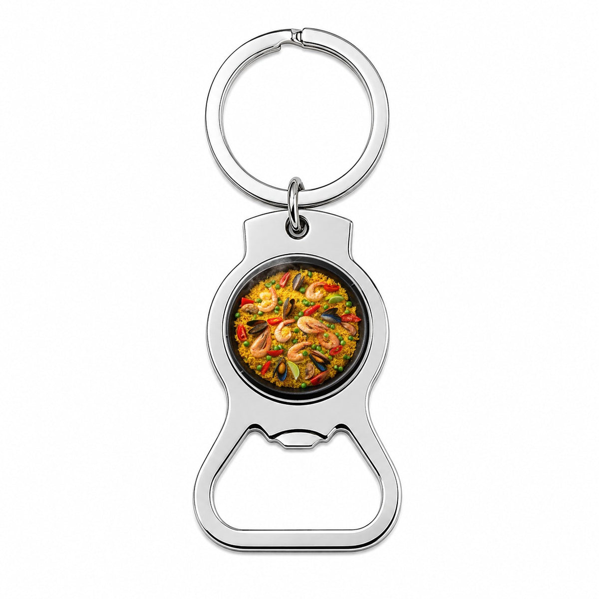 Paella Spanish Rice Dish Bottle Opener Keychain