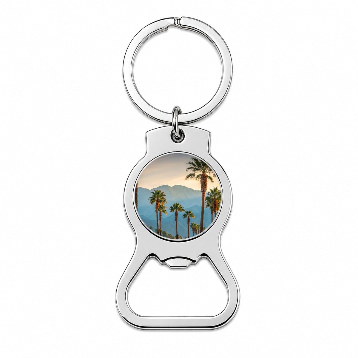 Palm Trees Mountains In Background Bottle Opener Keychain
