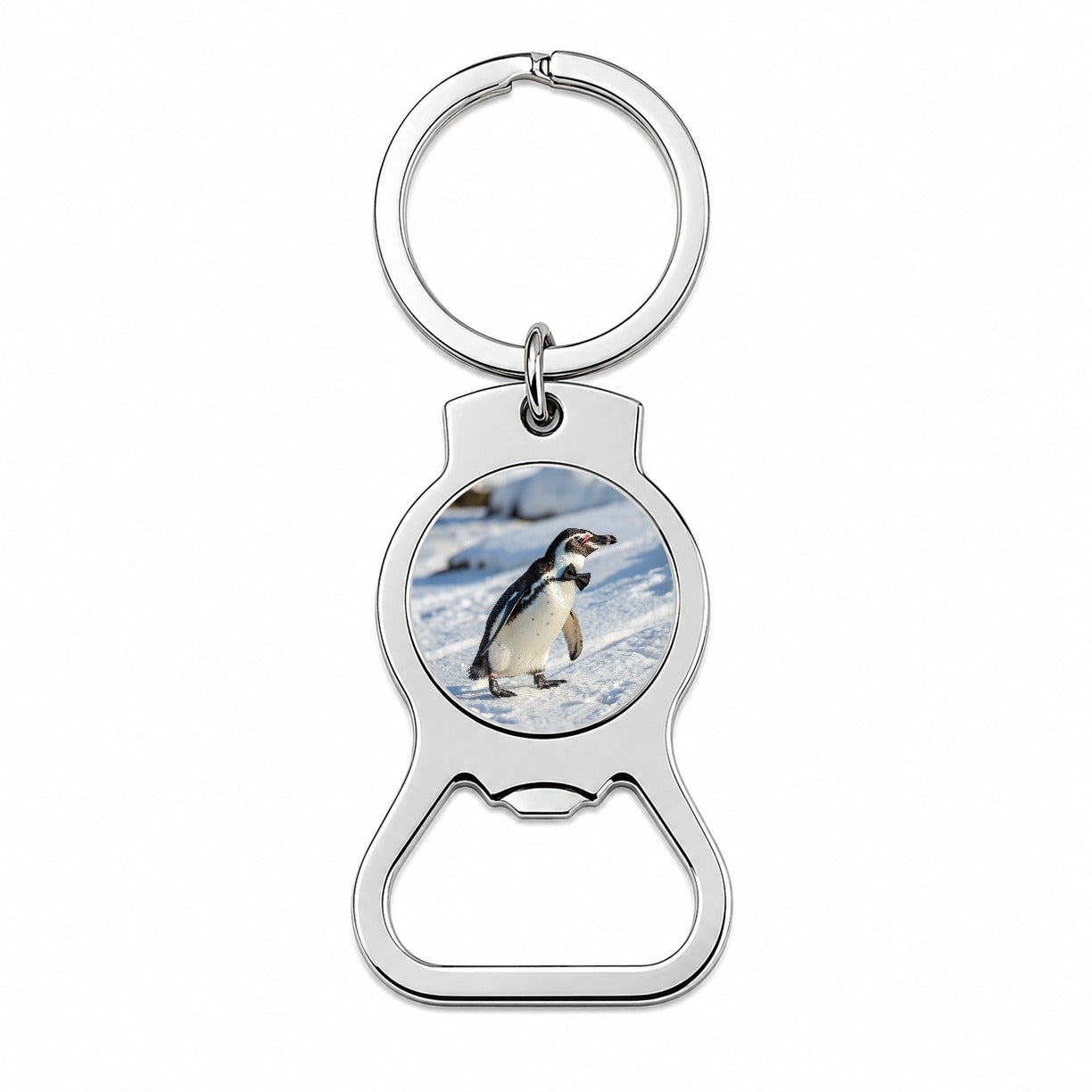 Penguin Wearing Bow Tie Funny Bottle Opener Keychain