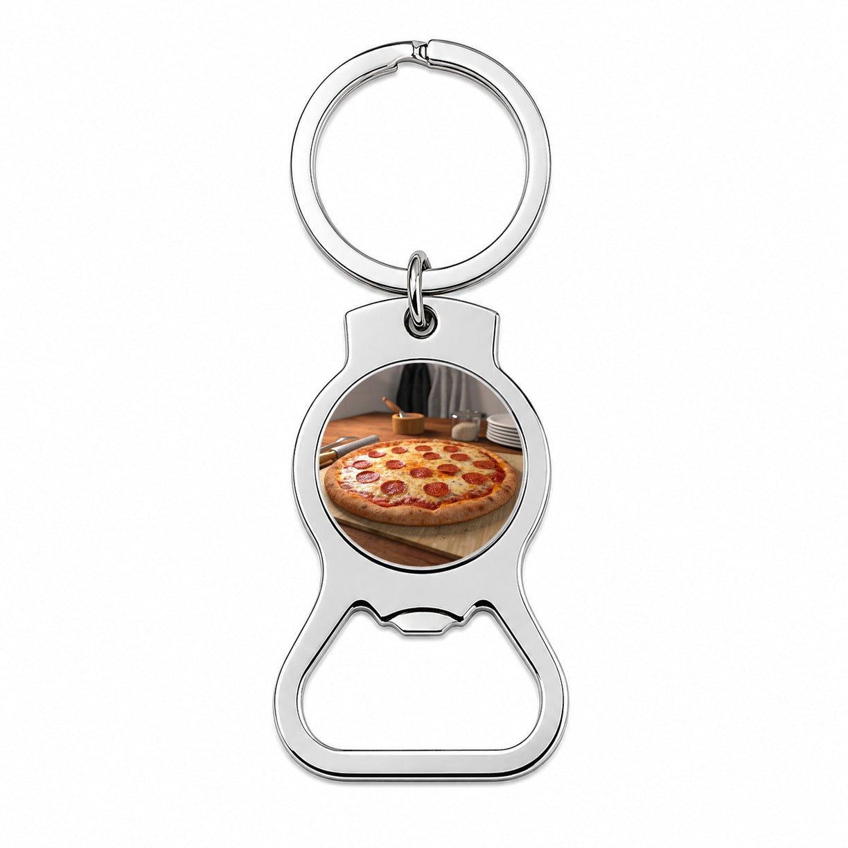 Pepperoni Pizza Yummy Dinner Bottle Opener Keychain