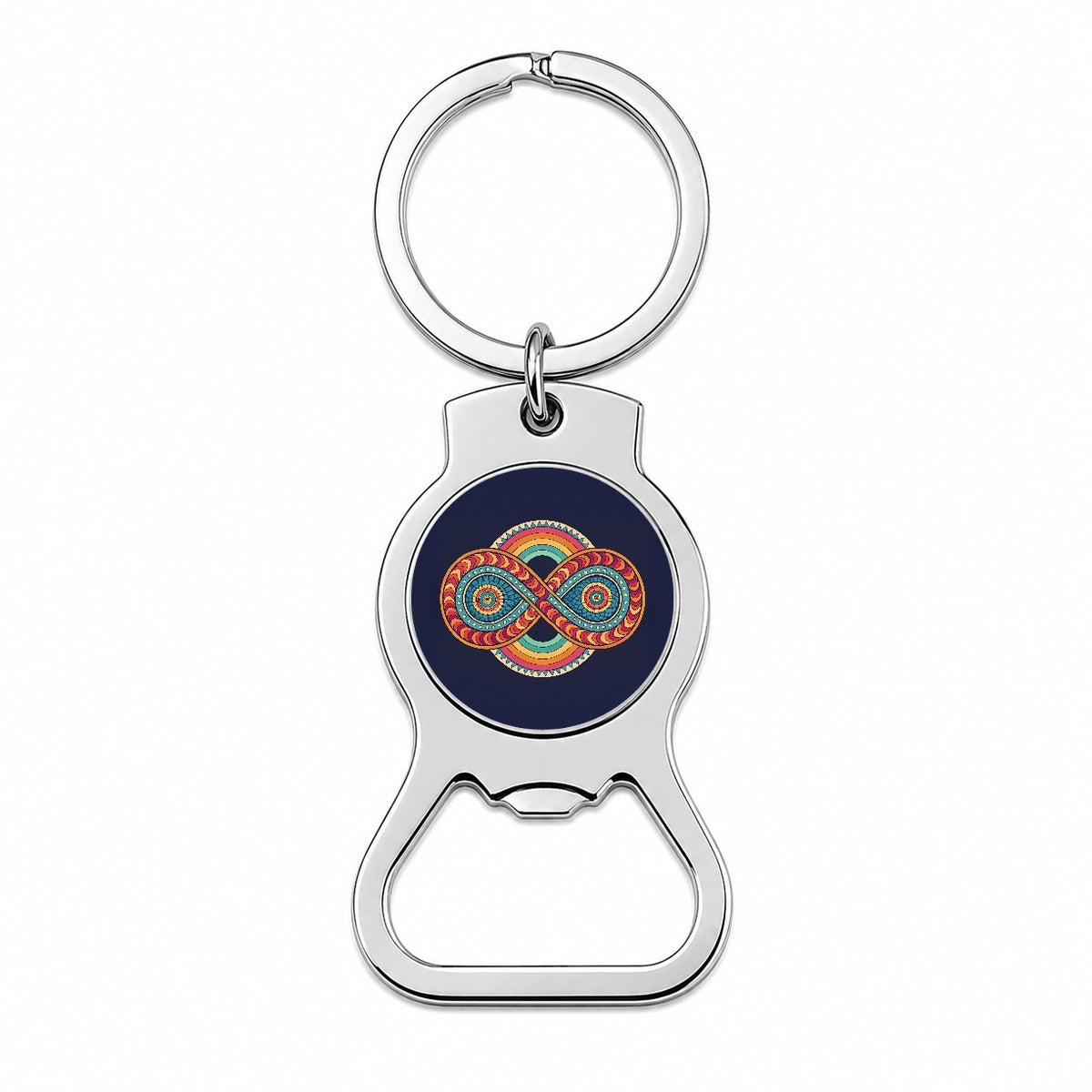 Psychedelic Patterns Groovy Infinite Loops Bottle Opener Keychain
