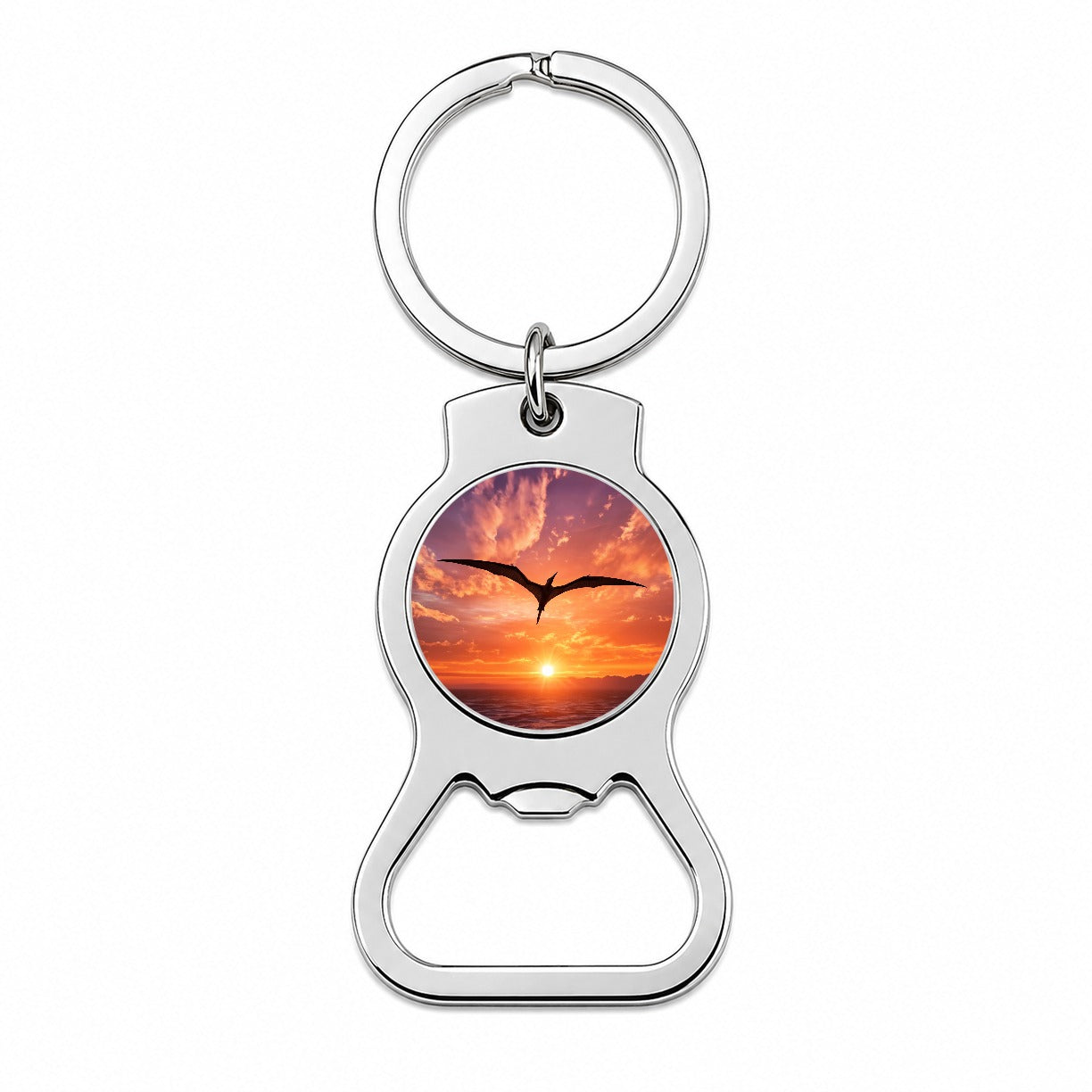 Pterodactylus Sunset Flying Dinosaur Bottle Opener Keychain