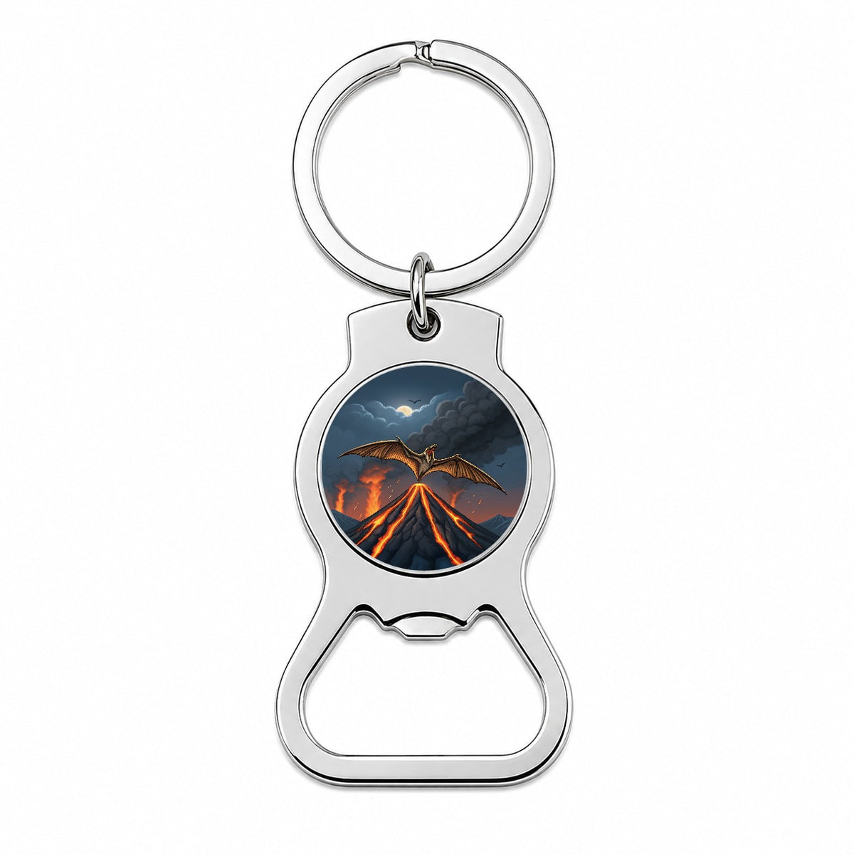Pterodactylus Volcano Flying Dinosaur Bottle Opener Keychain
