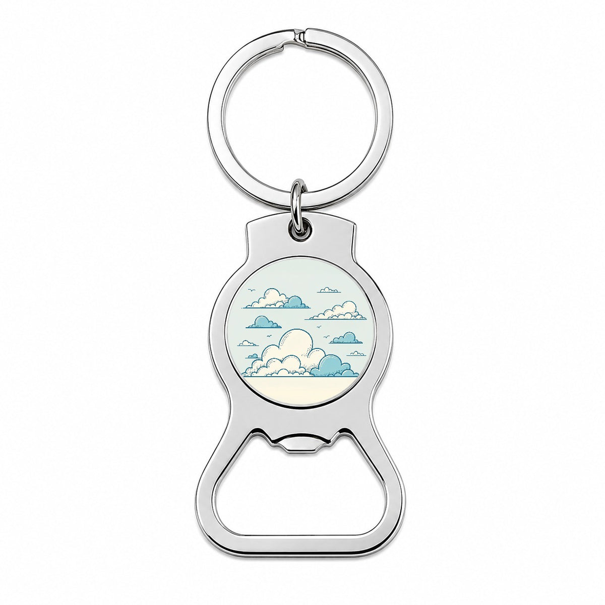 Puffy Clouds Minimalist Style Bottle Opener Keychain