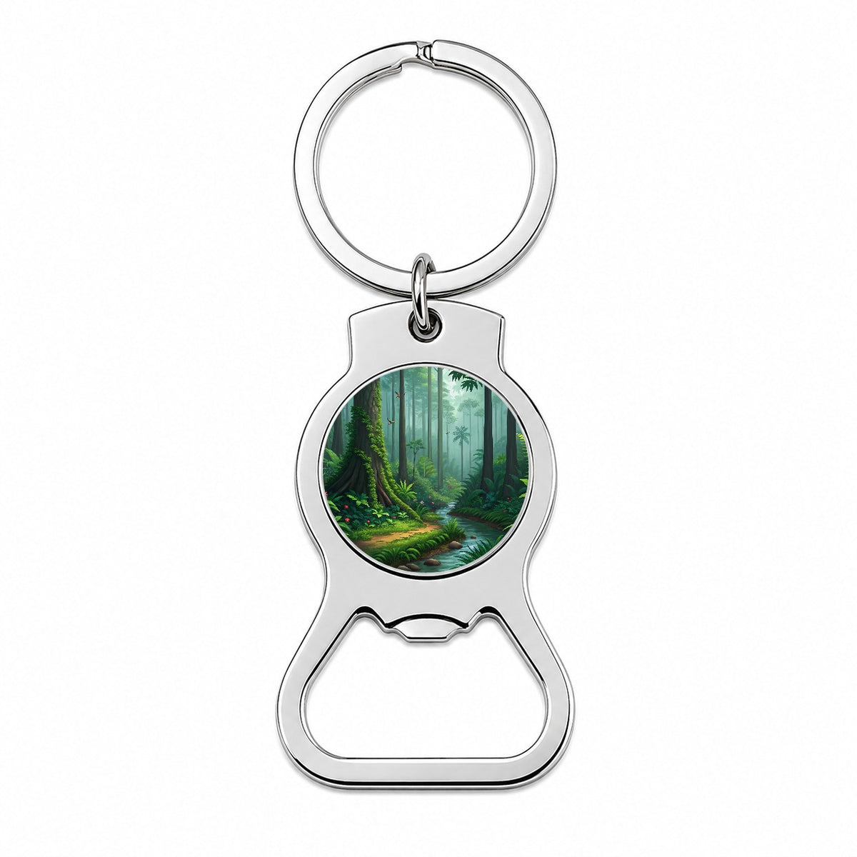 Rain Forest Beautiful Stream Bottle Opener Keychain