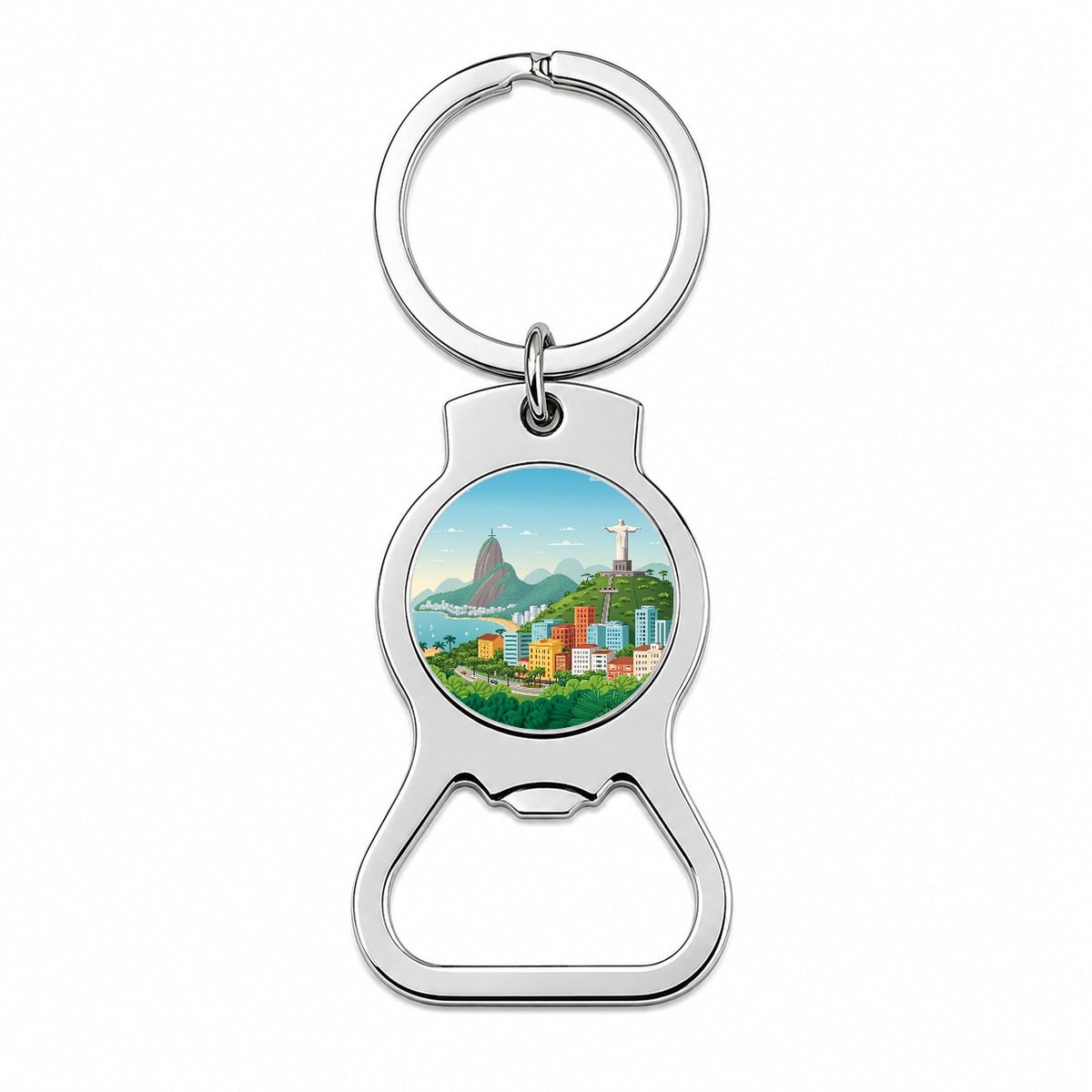 Rio De Janeiro Brazil Travel Drawing Bottle Opener Keychain