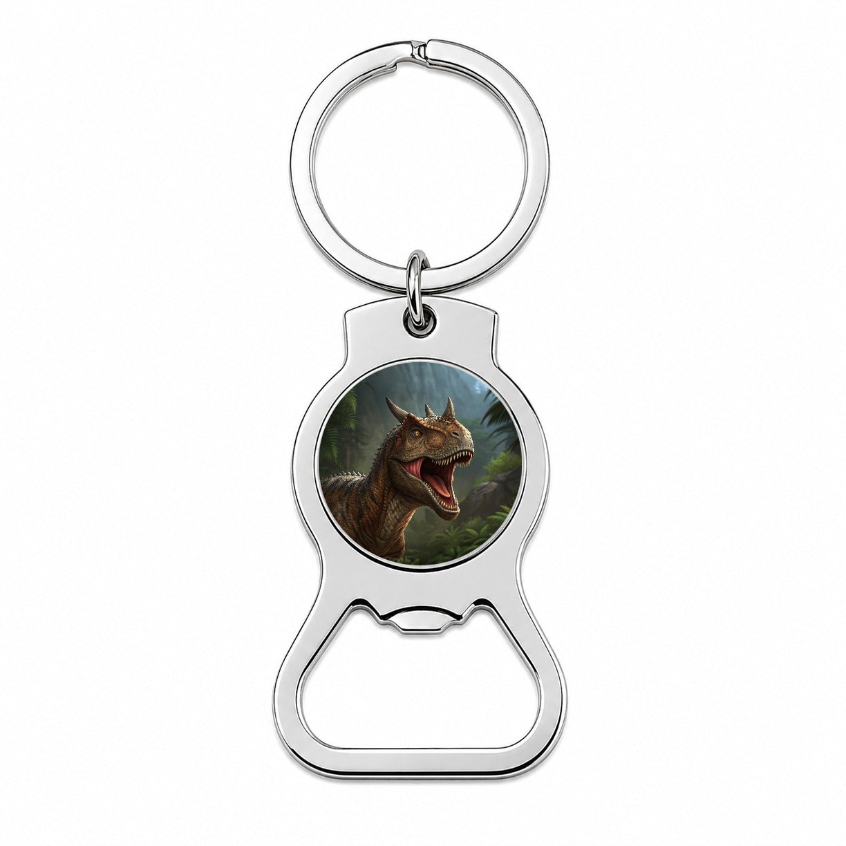 Roaring Carnotaurus Dinosaur Scary Bottle Opener Keychain