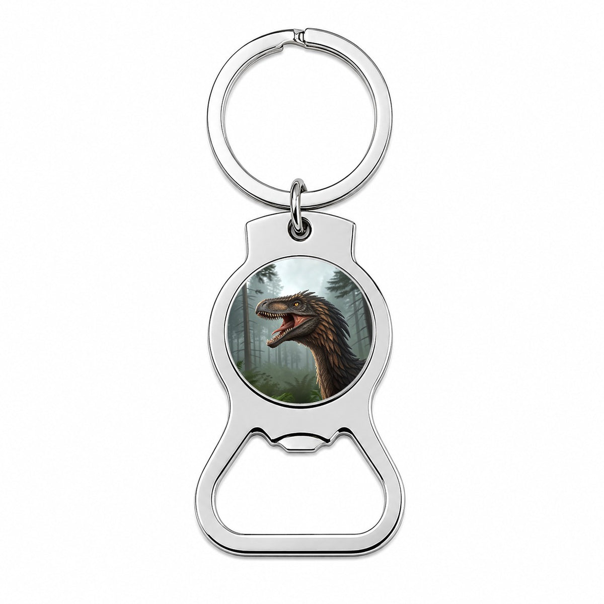 Roaring Raptor Dinosaur Bottle Opener Keychain