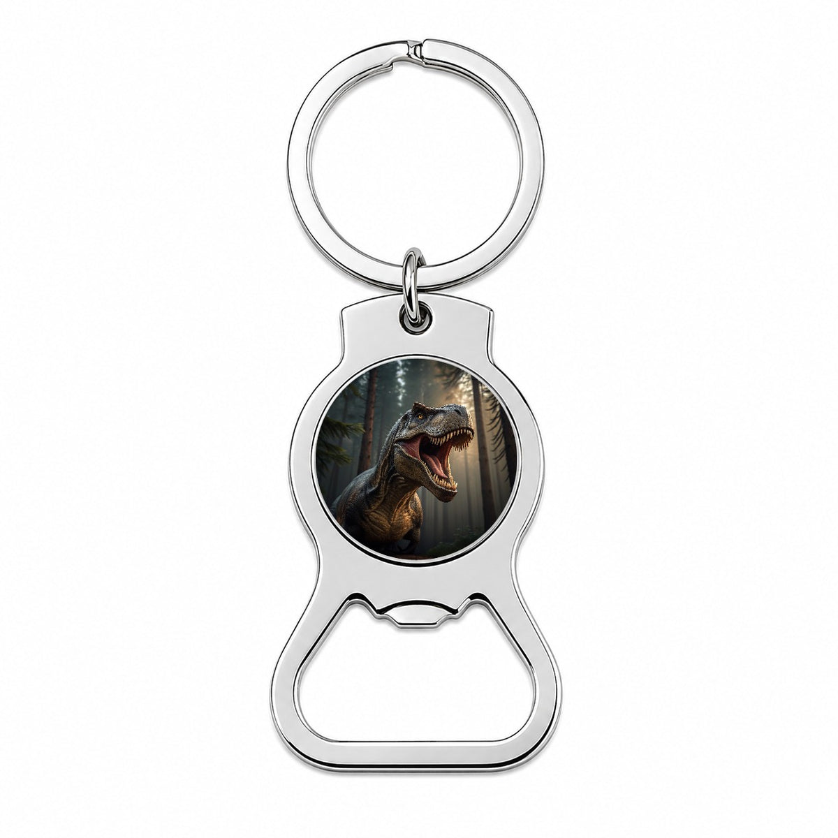 Roaring Tyrannosaurus Rex Dinosaur Bottle Opener Keychain