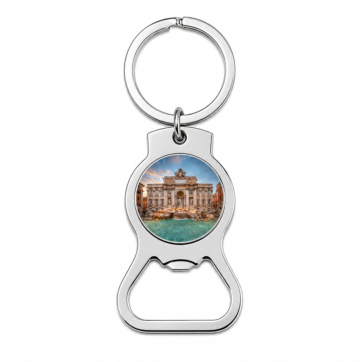 Rome Italy Trevi Fountain Travel History Bottle Opener Keychain