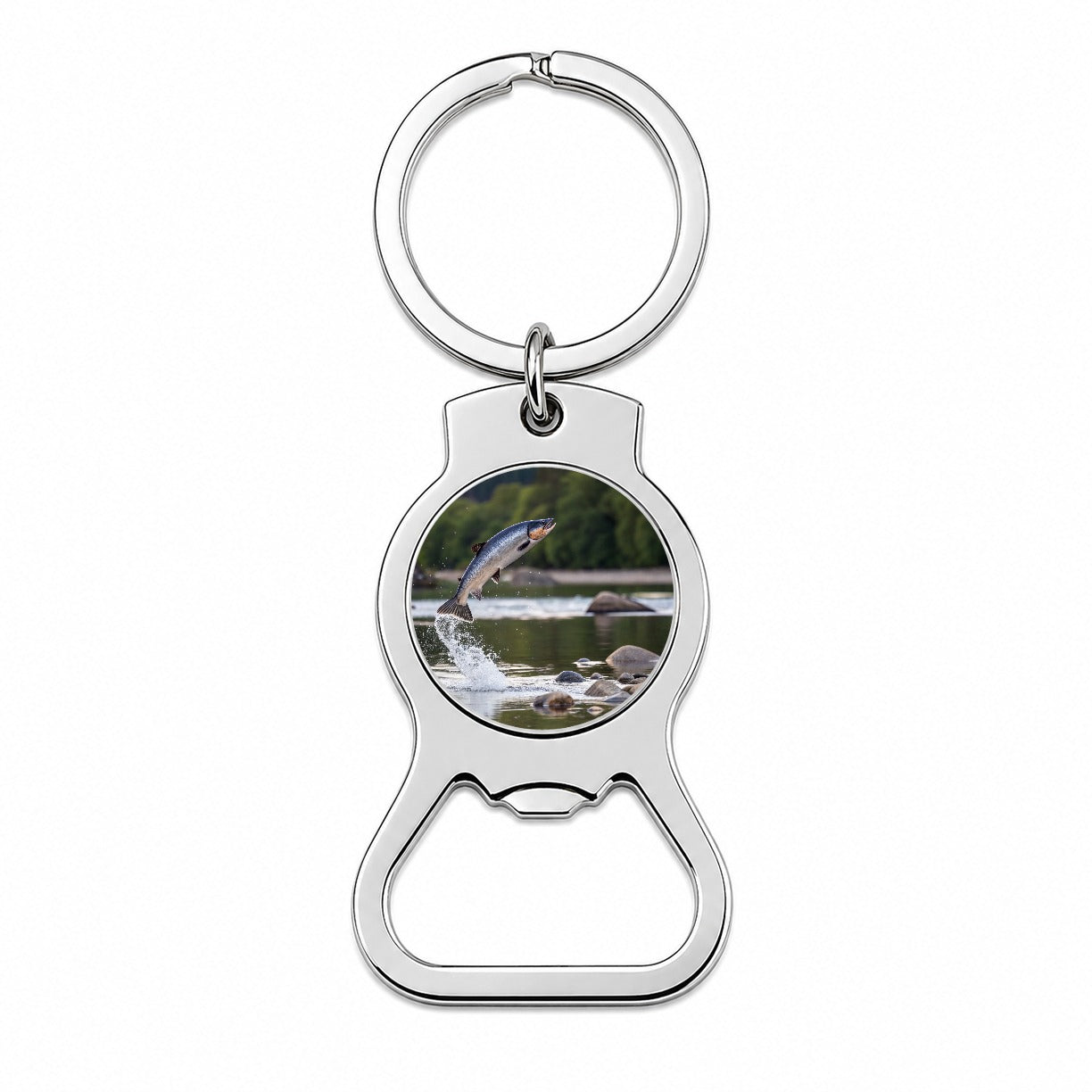 Salmon Fish Jumping Fishing Bottle Opener Keychain