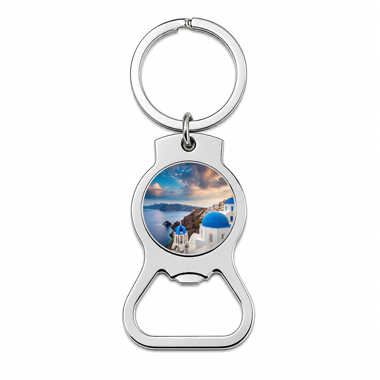 Santorini Greece Travel Beautiful Bottle Opener Keychain