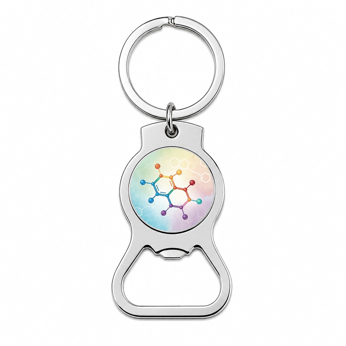 Serotonin Molecule Science Scientific Bottle Opener Keychain