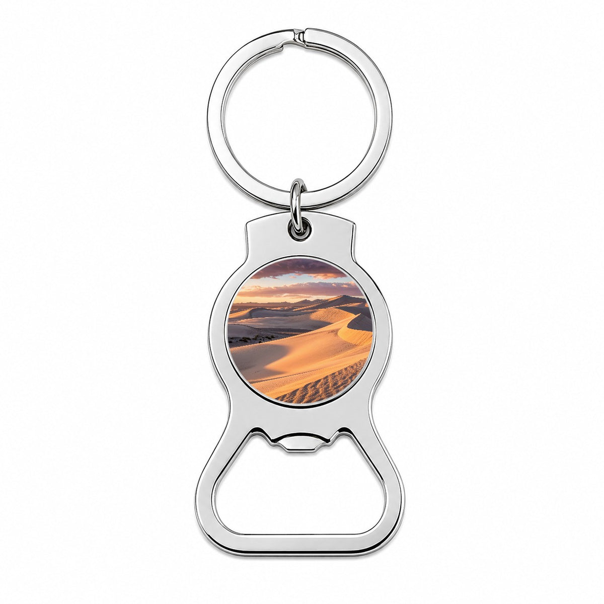 Soft Rolling Sand Dunes At Golden Hour Desert Bottle Opener Keychain