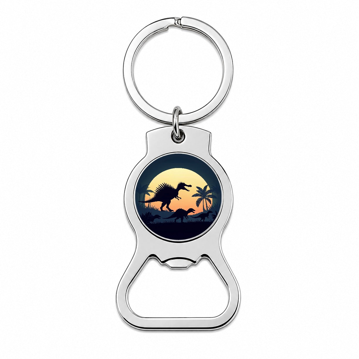 Spinosaurus Silhouettes Dinosaurs Bottle Opener Keychain