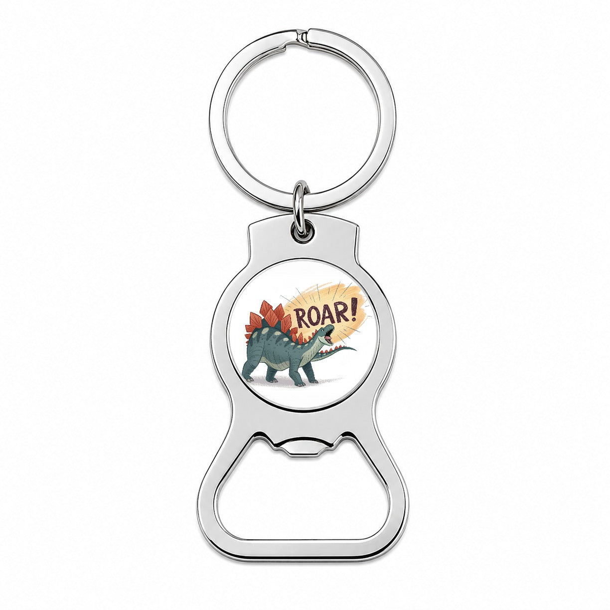 Stegosaurus Roar Dinosaur Bottle Opener Keychain